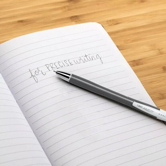 BIC Atlantis Exact Retractable Ball Pen, Fine Point (0.7 mm), Black, 3 Count - Picture 10 of 11